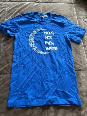 Bella Canvas Royal Blue Graphic Tee with White Moon Text